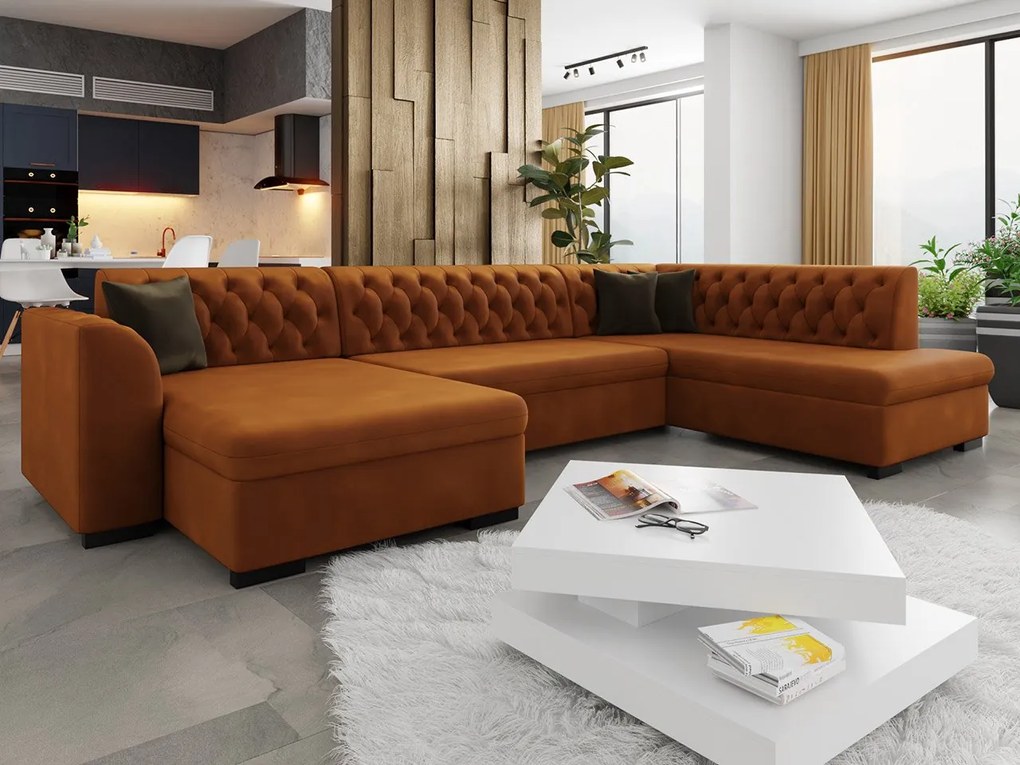 Veľká sedačka do obývačky Valdero, Dostupné poťahy: Magic Velvet 2227 + Magic Velvet 2227 + Evo 29, Strana: Ľavá