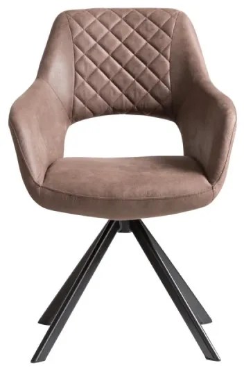 furniture-nabytek.cz - Sada 2 otočných kresiel Corton, hnedá látka a kov