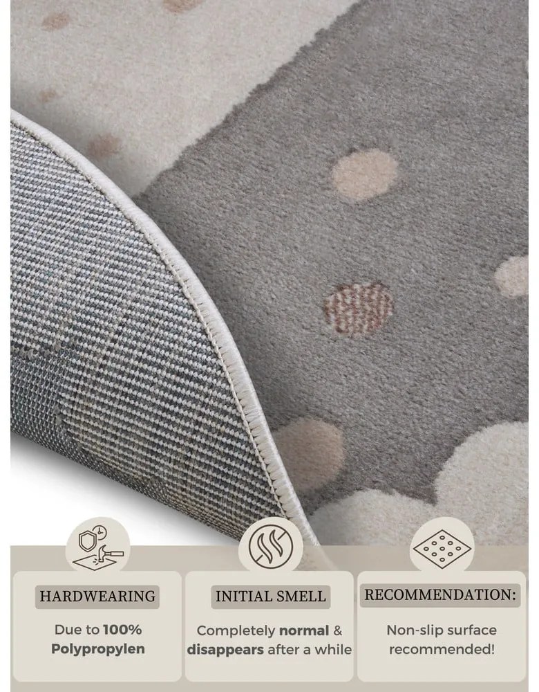 Sivý detský koberec ø 140 cm Crown – Hanse Home