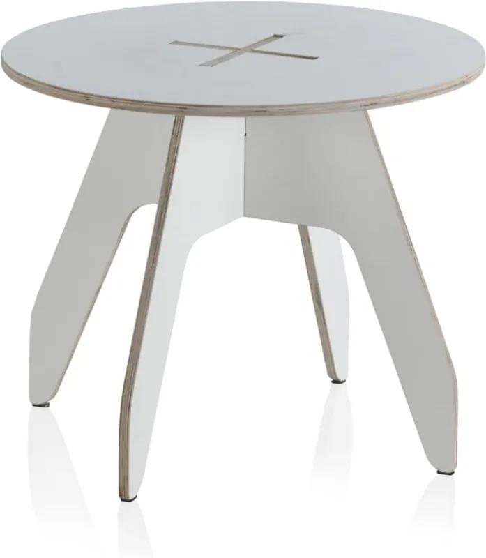 Biely okrúhly detský stôl z preglejky Geese, ⌀ 60 cm