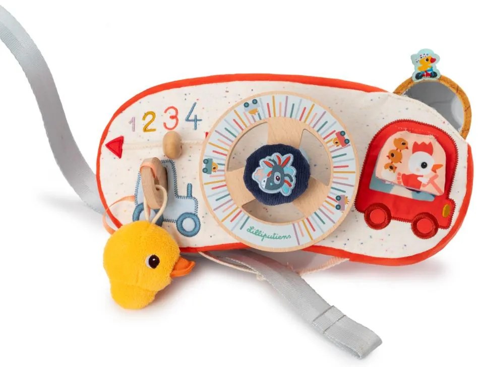 Lilliputiens - textilný panel s volantom - farmárske auto