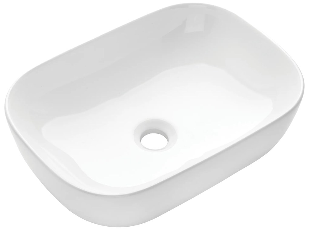 Invena Vitoria, keramické umývadlo na dosku 455x320x135 mm, biela lesklá, INV-CE-48-001-W