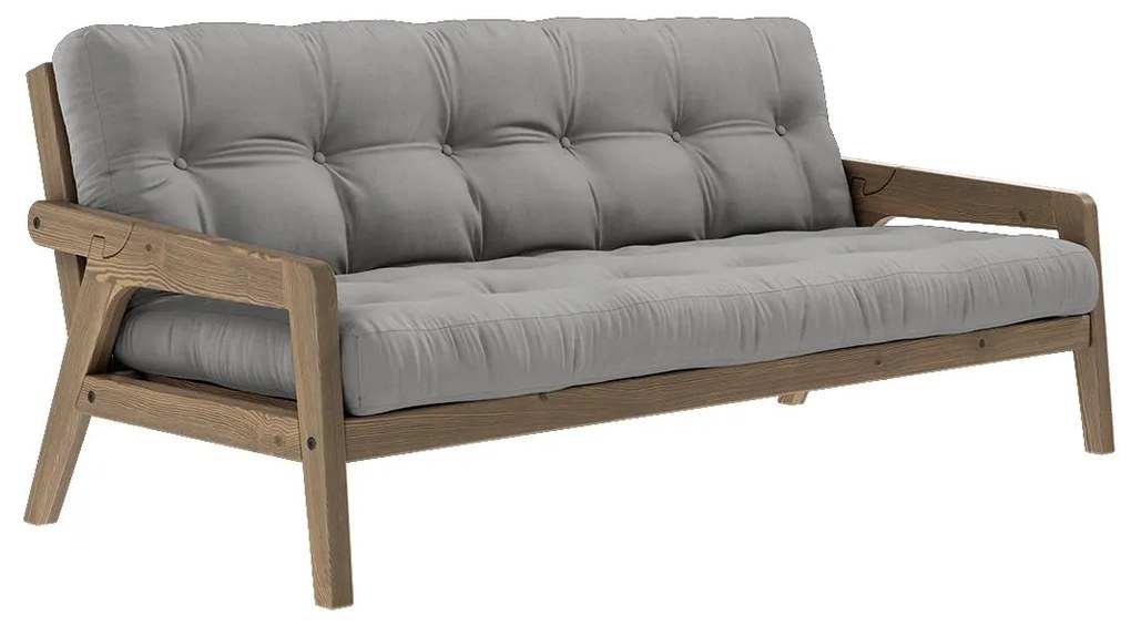 Variabilná pohovka Grab Grey/Carob Brown 204 × 90 × 93 cm / 204 × 130 × 43 cm