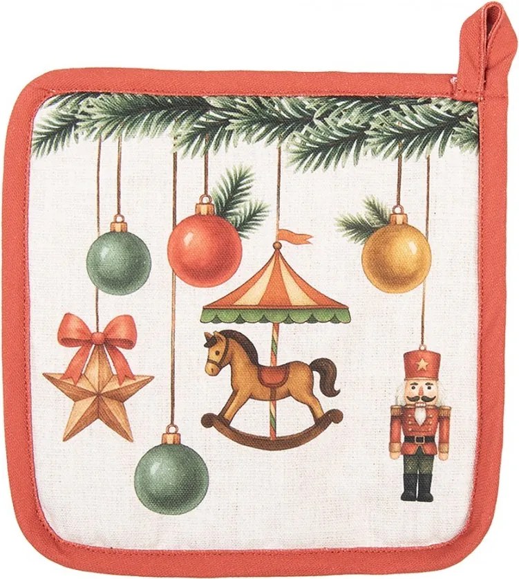 Vianočná bavlnená chňapka - podložka Christmas Carousel Dream - 20 * 20 cm