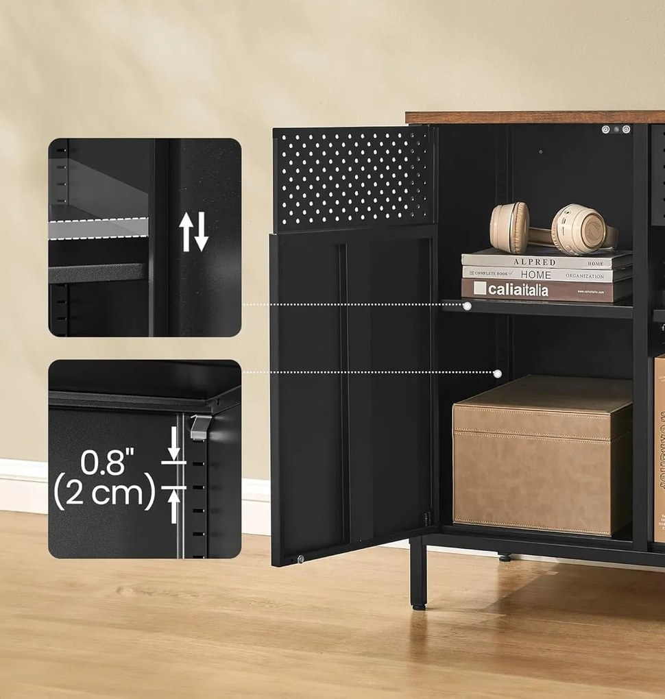 Komoda Vasagle Teduo 110 cm čierna/hnedá