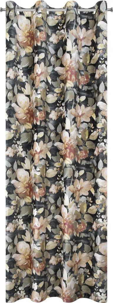 ZATEMŇOVACÍ ZÁVES NA KRÚŽKOCH BETTY 140X250 CM KVETY