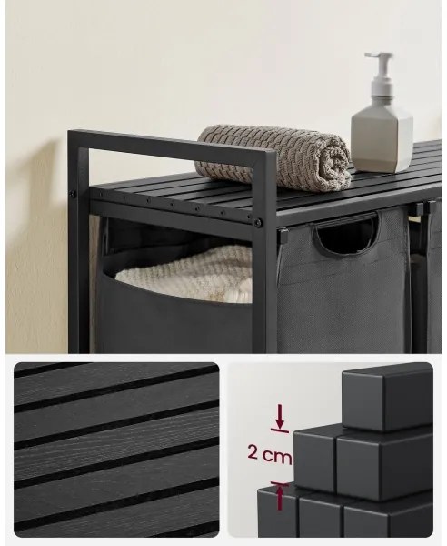 Kôš na bielizeň REX čierna/šedá