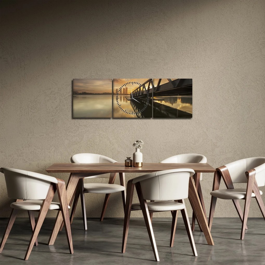 Obraz móla (s hodinami) (90x30 cm)