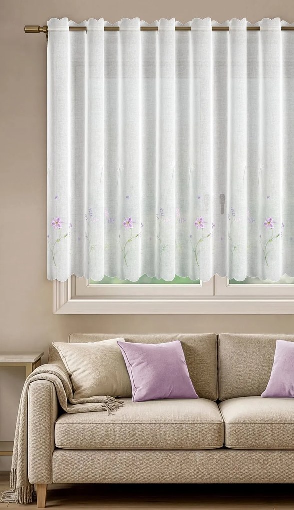 ZÁCLONA NA PÚTKACH INESA 350X120 CM KVETY