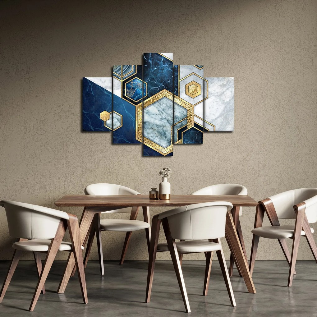 Obraz - Mramorové hexagóny (150x105 cm)