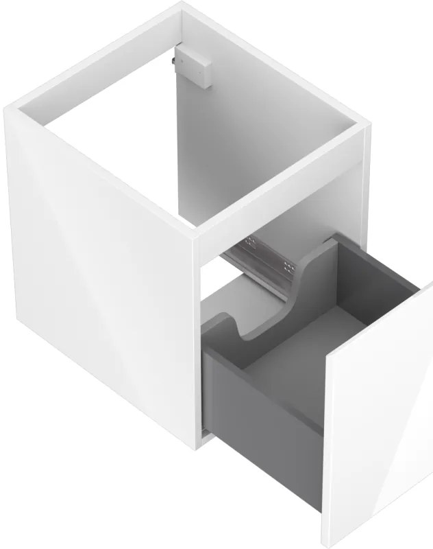 Mexen Orio, kúpeľňová skrinka 40 cm, 1 zásuvka, biela lesklá, 91A10-04047-1-BF00