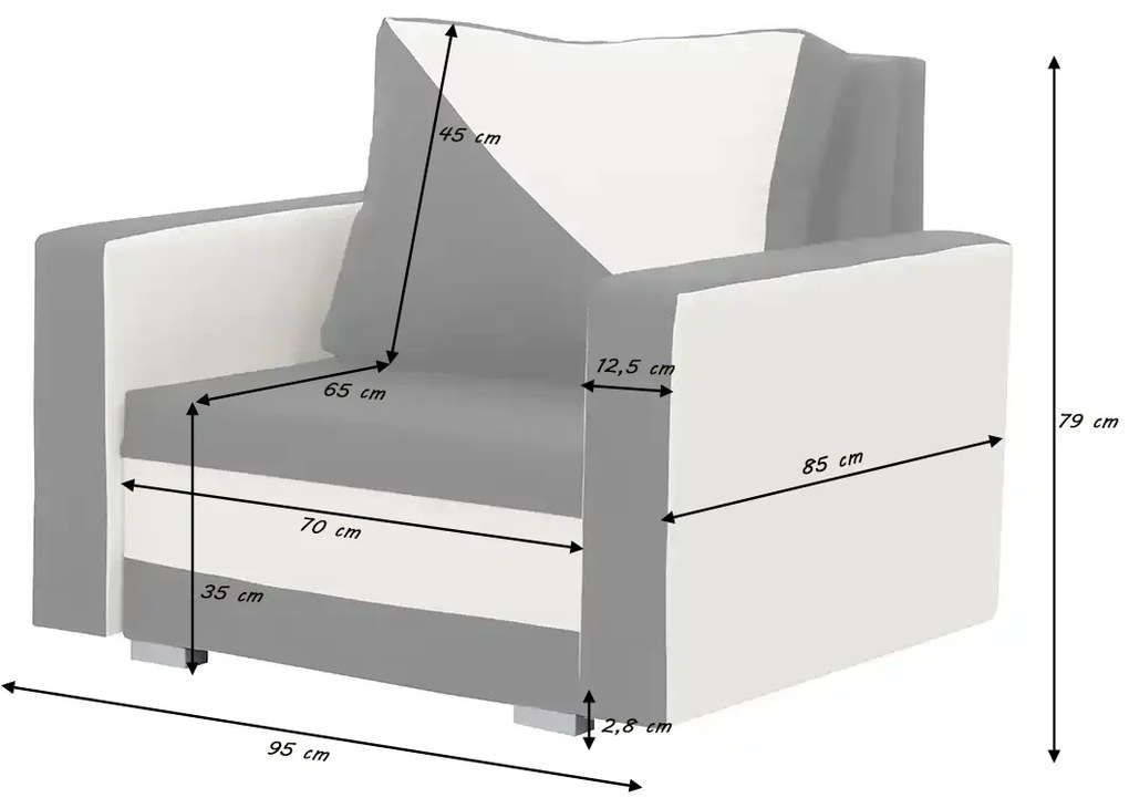 Kreslo ASTRA2 s funkciou spania Svetlo hnedá/tmavo hnedá