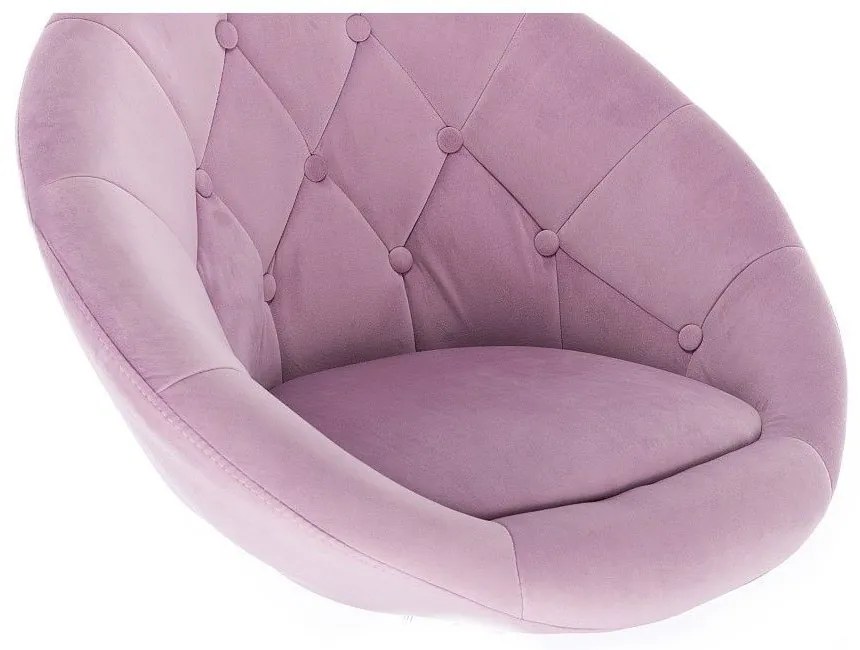 LuxuryForm DESIGN Kreslo VERA VELUR na striebornej podstave s kolieskami - levanduľa
