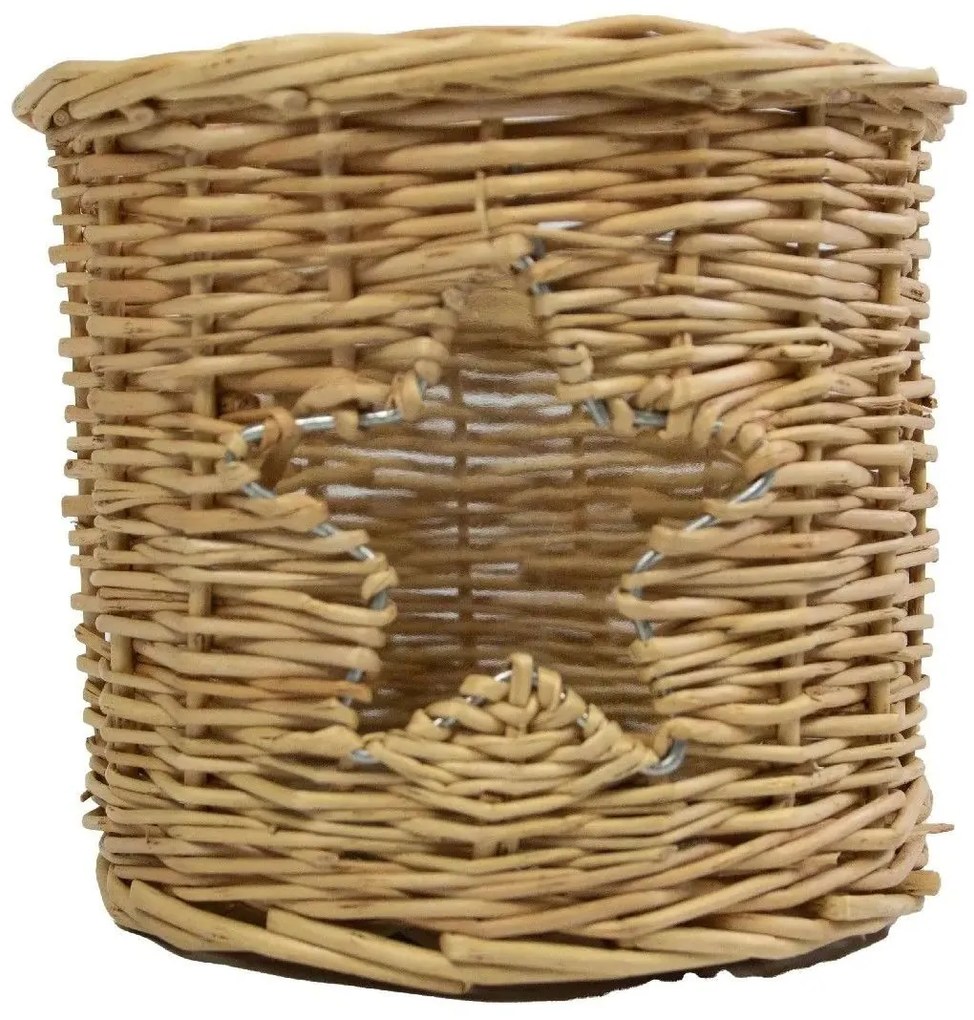 Prírodný prútený lampáš / svietnik s hviezdou Routti - Ø 13*12 cm