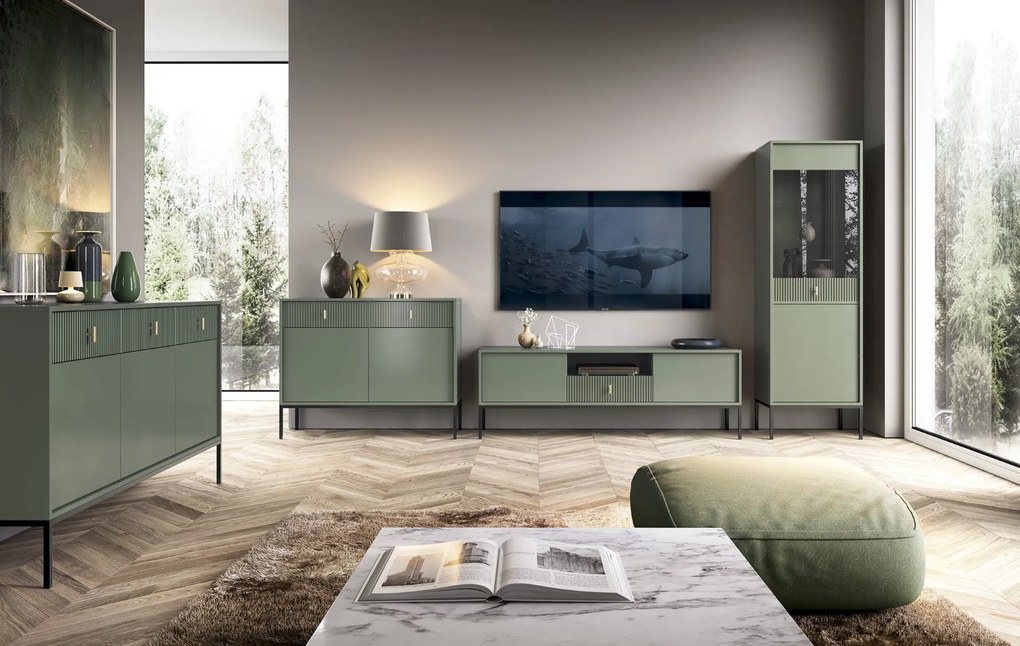 Noční stolek Maggiore 53,9 cm zelený/černý/zlatý