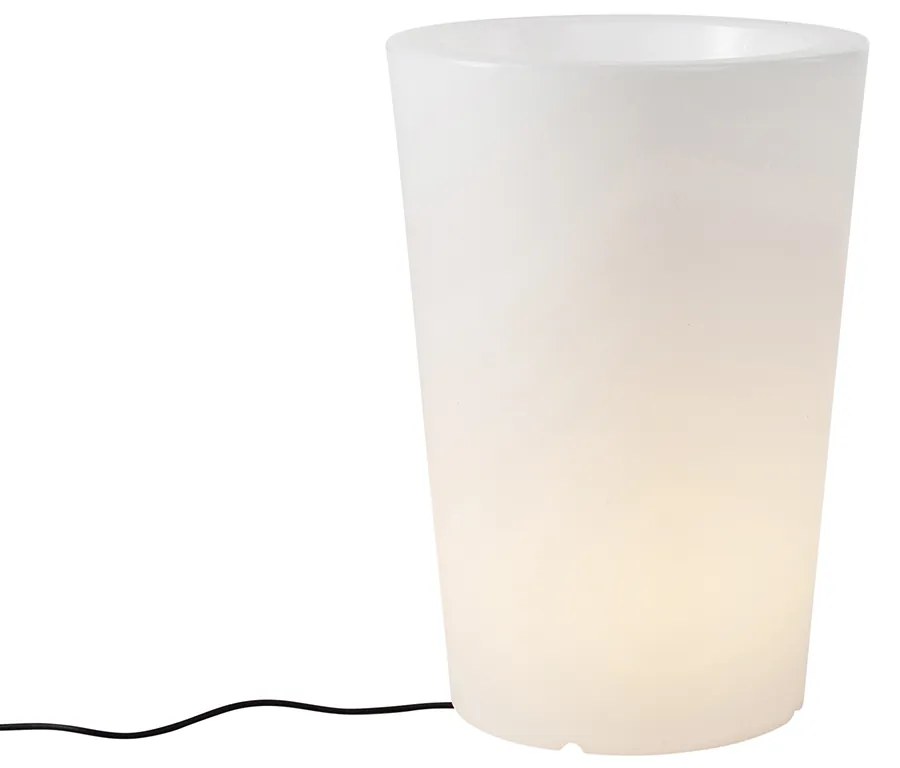 Vonkajšia stojaca lampa biela 60 cm kvetináč IP44 - Verano