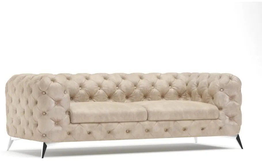 Béžová zamatová pohovka 225 cm Chelsea – Ropez