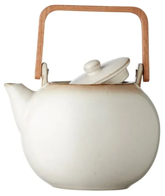 Krémovobiela kameninová kanvička na čaj Bitz Basics, 1,2 l
