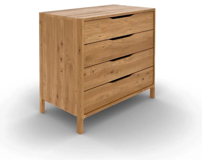 Nízka komoda z dubového dreva v prírodnej farbe 95x80 cm Twig – The Beds