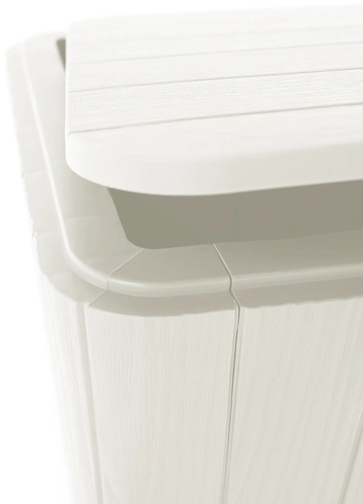 Kondela Záhradný úložný box/príručný stolík, biela, IBLIS