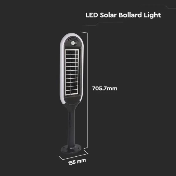 LED Solárna lampa so senzorom BOLLARD LED/5W/5,5V 70 cm 4000K IP65 2000 mAh