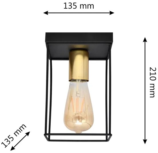 Stropné svietidlo FINN 1xE27/15W/230V čierna/zlatá