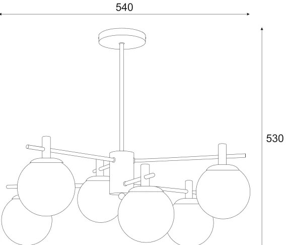 Luster na tyči LILOU 6xE14/5W/230V matný chróm/dymová