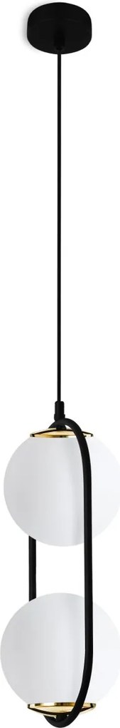 Závesné svietidlo Florence, 2x biele sklenené tienidlo, b/g, U