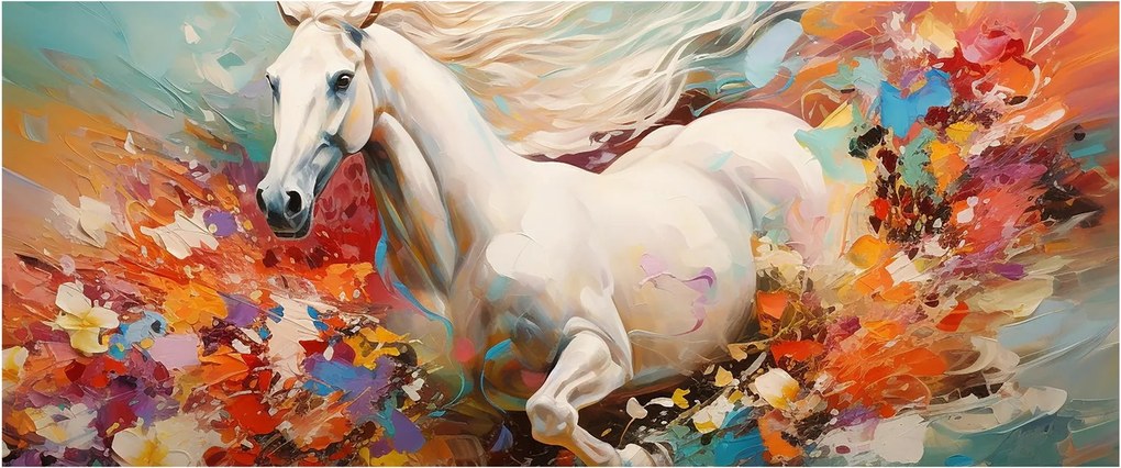 Obraz - Maľba koňa (120x50 cm)