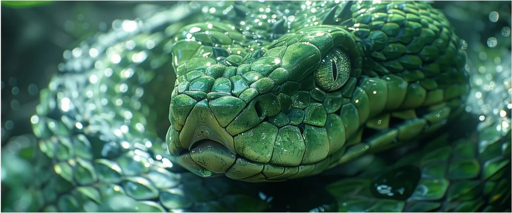 Obraz - Portrét hada (120x50 cm)