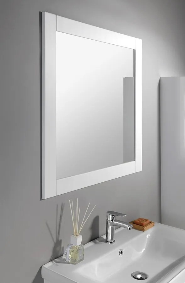 Aqualine Aqualine, FAVOLO zrkadlo v ráme 80x80cm, biela matná, FV080