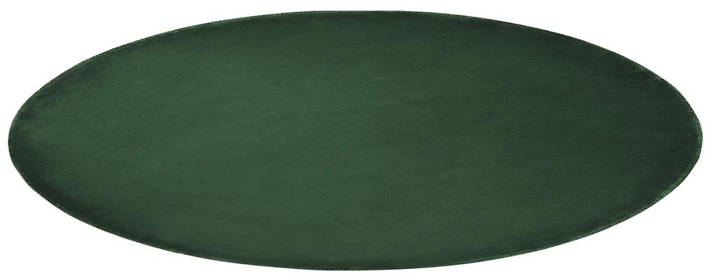 Okrúhly viskózový koberec ø 140 cm smaragdovozelený GESI II Beliani