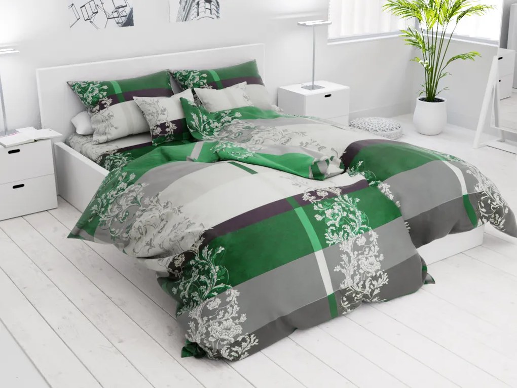 Bavlnené obliečky 7 dielne Luxury zelené