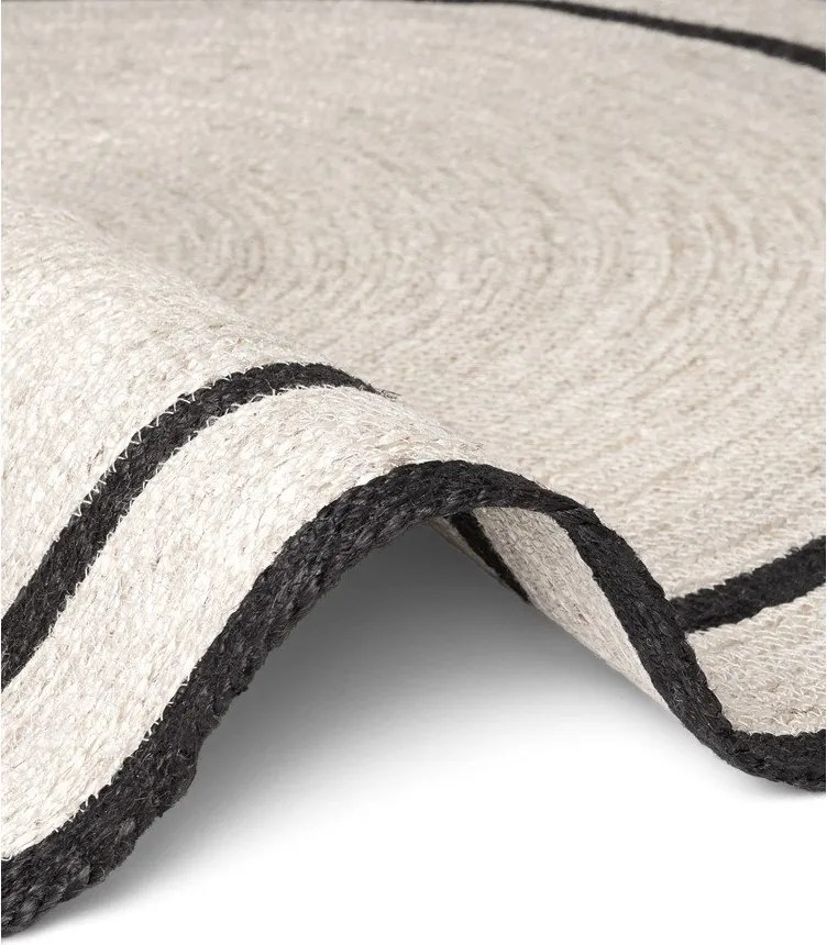 Obojstranný/ručne tkaný jutový okrúhly koberec v svetlo prírodnej farbe ø 150 cm Lina – Hanse Home