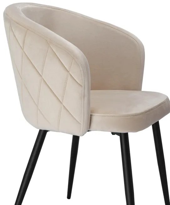 Jedálenská stolička HAMPTON zamatová, béžová