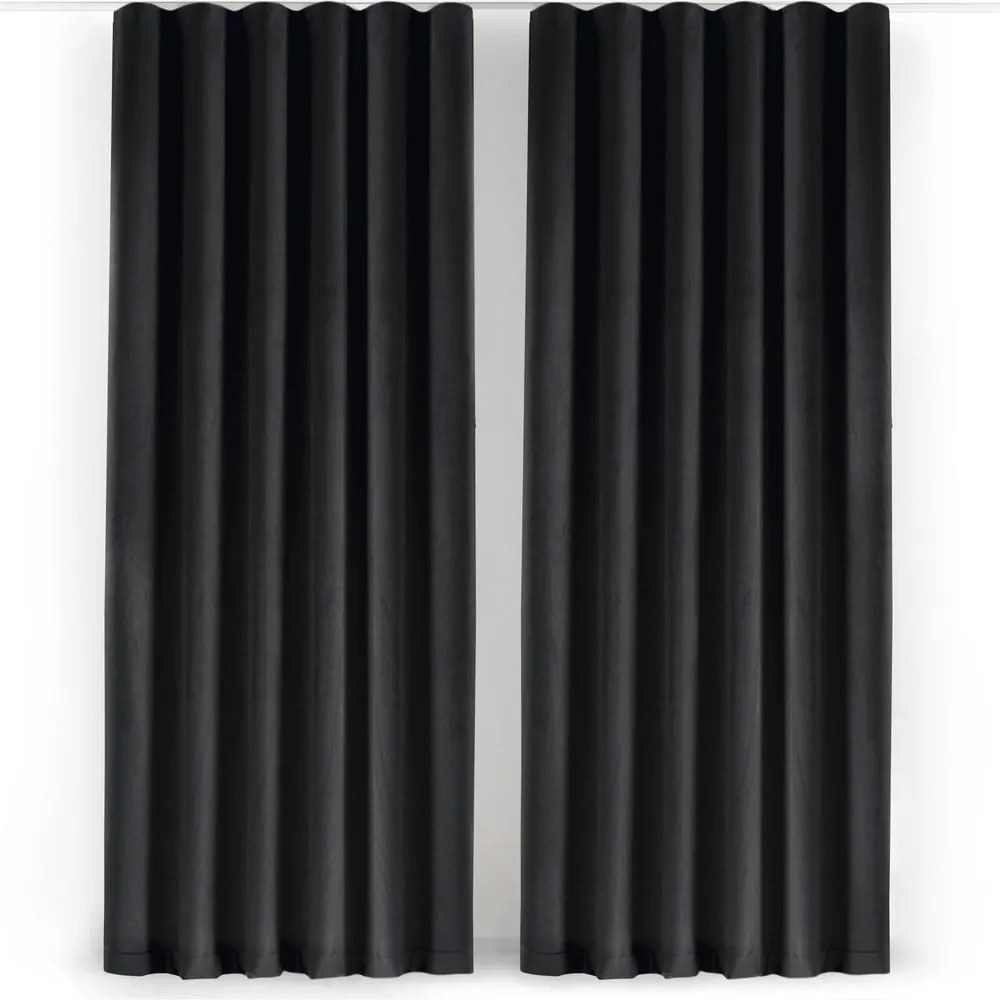 Čierny zamatový dimout záves 400x270 cm Velto – Filumi