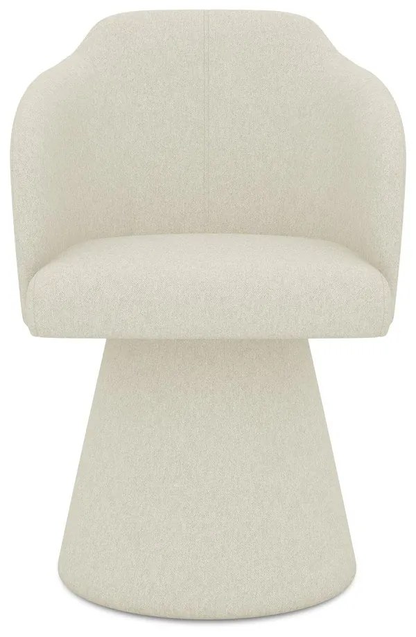 Krémovobiele čalúnené jedálenské kreslo Kanoa – Makamii