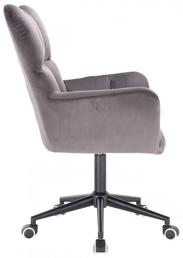 LuxuryForm DESIGN Kreslo AURORA VELUR na čiernej podstave s kolieskami - tmavo šedé