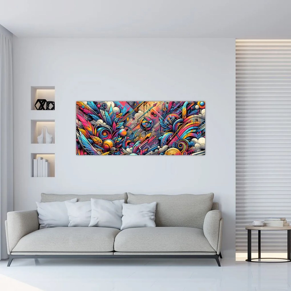 Obraz - Pestrofarebné graffiti (120x50 cm)