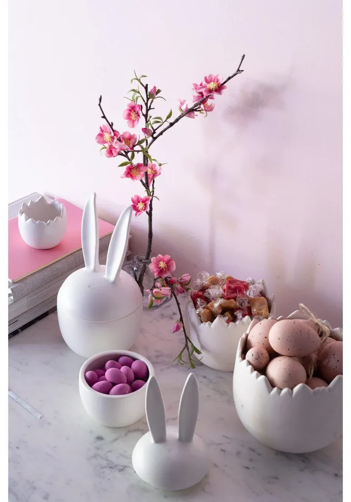 Biela porcelánová dóza ELARIA KANIN- rôzne veľkosti Veľkosť: M