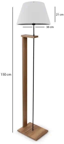 Stojacia lampa AYD 1xE27/40W/230V biela+/hnedá