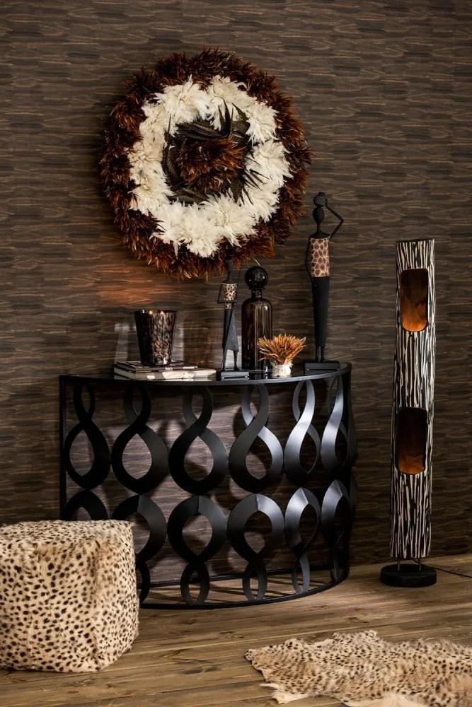 Stojací drevená lampa Paulownia Black 2 - Ø 21 * 133 cm