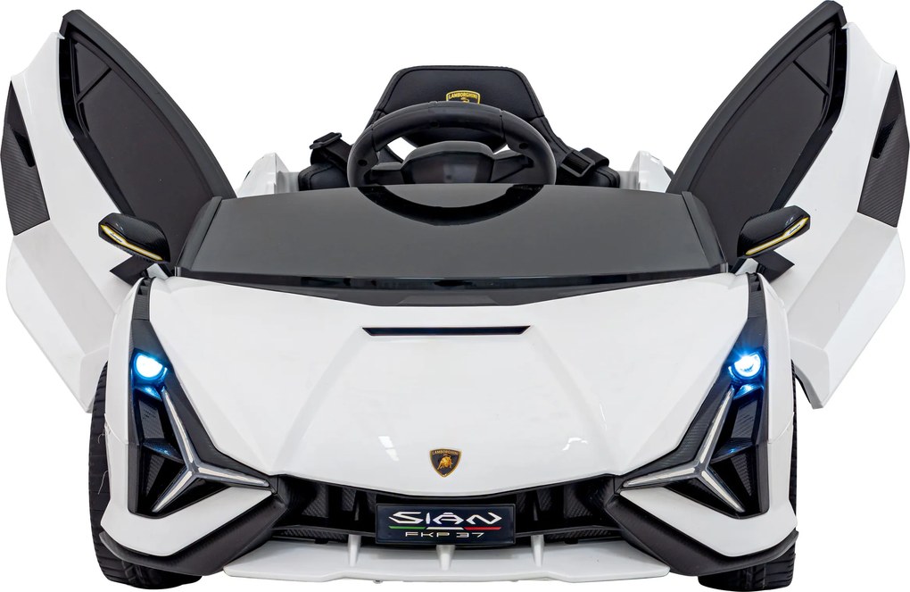 Ramiz Lamborghini SIAN Batéria pre deti biela + diaľkové ovládanie + EVA + pomalý štart + zvuková LED dióda