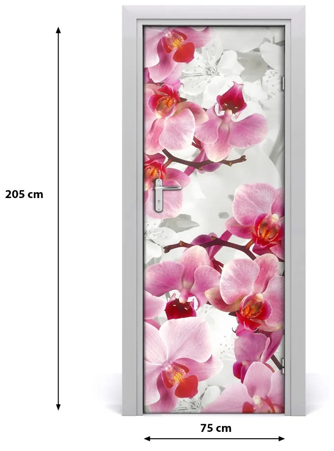 Fototapeta na dvere ružová orchidea 75x205 cm