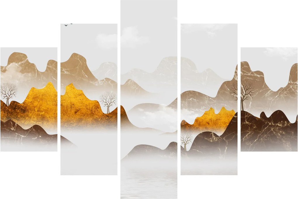 Obraz - Hory v hmle (150x105 cm)