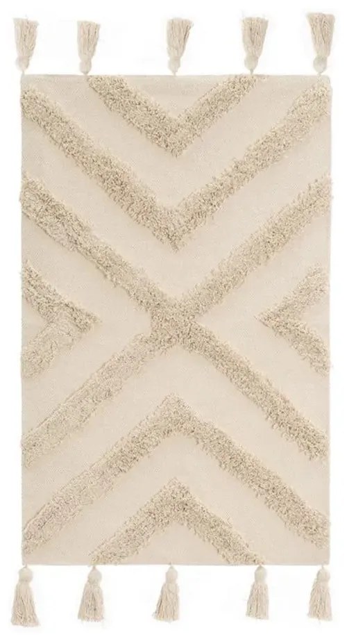 Krémový prateľný bavlnený koberec 50x80 cm – Casa Selección