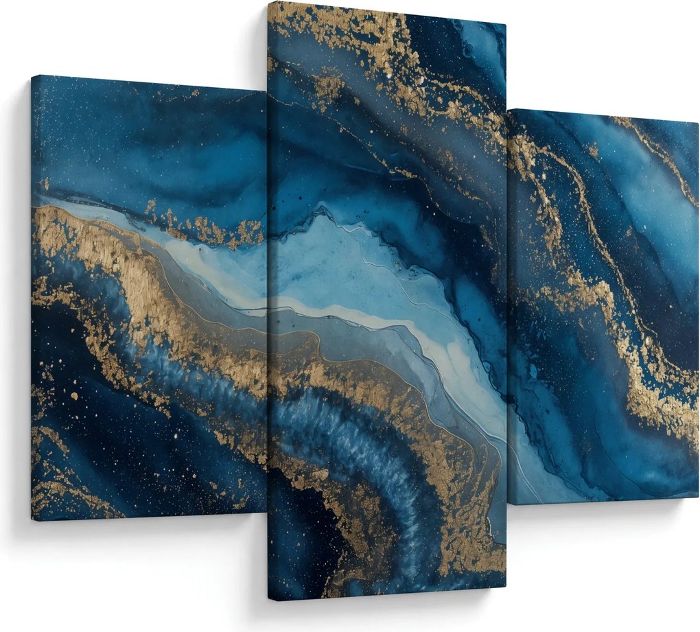 Obraz - Modrá mramorová abstrakcia (90x60 cm)