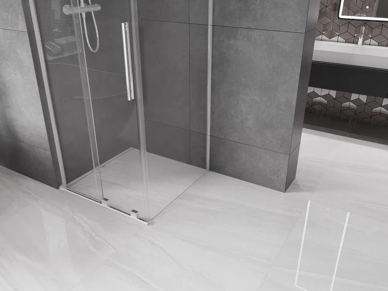 Mexen Velar L, sprchový kút s posuvnými dverami 110 x 110 cm, 8mm číre sklo, chrómová, 871-110-110-03-01