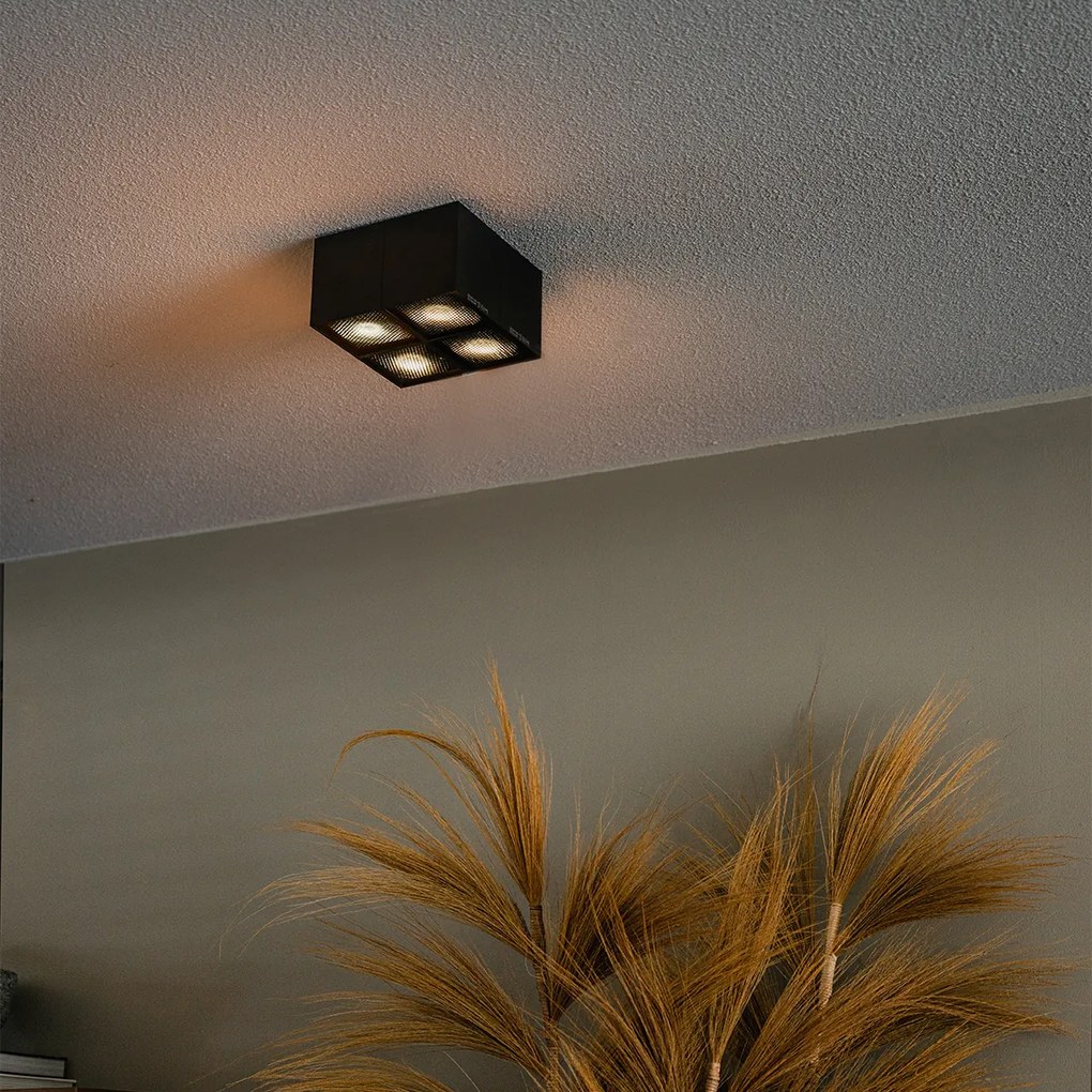 Dizajnové bodové svetlo čierne 4-žiarovkové - Qubo Honey