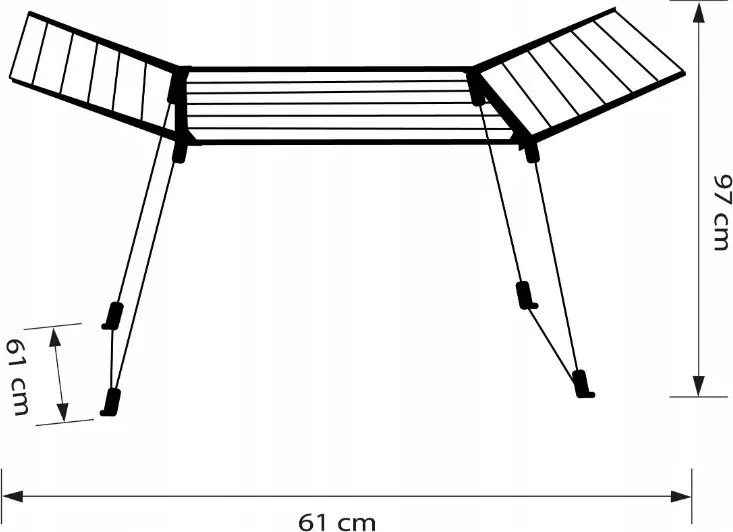 Erga Model 205, stabilný rozkladací sušiak na bielizeň 170x61x97 cm, čierna-šedá, ERG-SEP-1251SSM205BKI